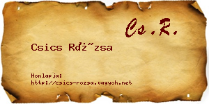 Csics Rózsa névjegykártya